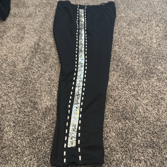 VICTORIAS SECRET PINK SEQUIN JOGGERS BLACK SZ LARGE - Picture 4 of 7